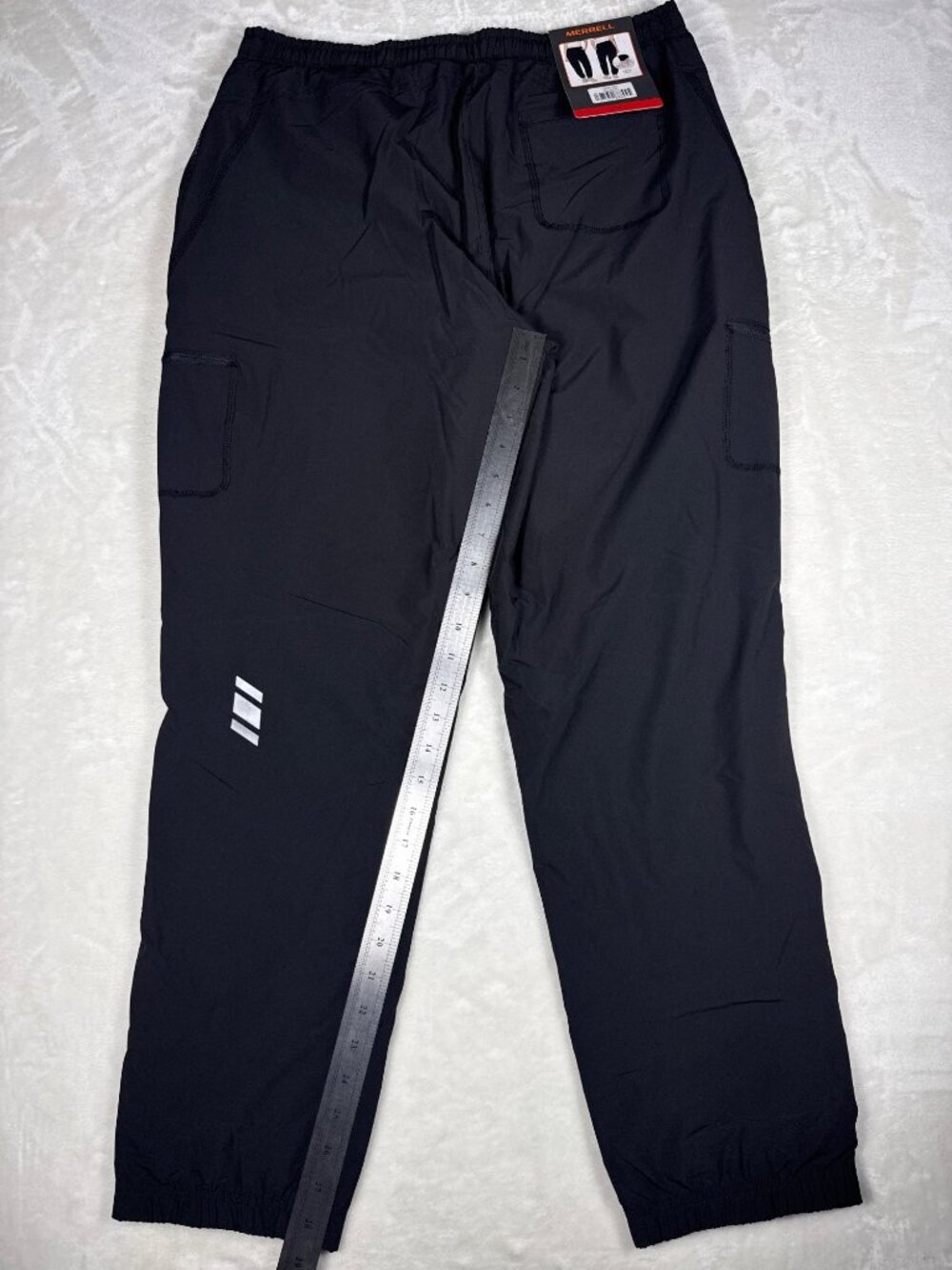 Merrell Womens Black Fleece Lined Cargo Pants Size M Elastic Waist Drawstring Cl - Picture 7 of 8